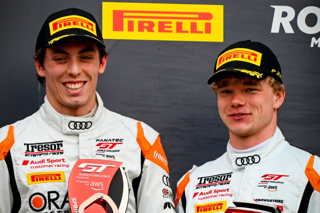 Dobbelt GTWC-podie til Sebastian Øgaard på Brands Hatch.
(Foto: SRO Motorsports Group)